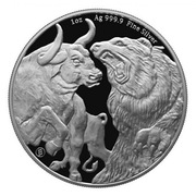 Srebrna moneta Bull&Bear 1 oz ag 2022