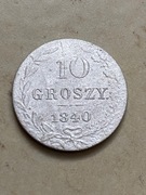 10 groszy 1840 Kropka po GROSZY Rzadka odmiana 