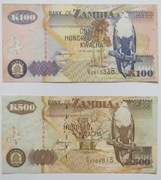 Zambia 100 i 500 kwacha 2001 