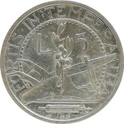 San Marino 5 lire 1935, Ag KM#9