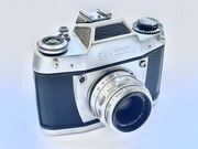 Exa 500 + Carl Zeiss Jena Tessar 2.8/50 - Stan techniczny Idealny.