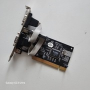 2x Gniazdo COM 9 Pin DB9m na sledziu PCIE karta