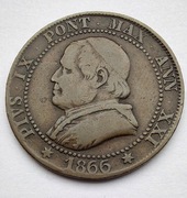 WATYKAN 1 Soldo ( 5 cent ) 1866R Pivs IX