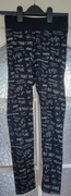 Nowe legginsy dziewczęce czarne z napisami rozm 158cm Cool Club