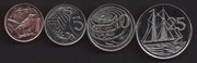 CAYMAN ISLANDS 1-25 CENTS 2008, 4 pc Coin Set KM13
