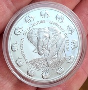 Srebrna moneta Ochrona Przyrody Słonie 2014, 1oz
