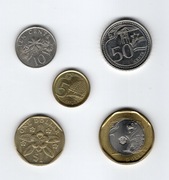Singapur 1 dolar, 5 50 centów, monety obiegowe