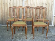Komplet 5 drewnianych krzeseł w stylu Choippendale