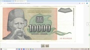 Jugosławia 10000 Dinara, 1993 r obiegowy