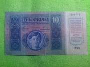 Banknot 10koron Austro-węgry 1913r 