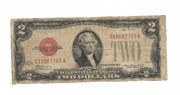 1928 D $2 USA Czerwona Pieczec