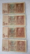 Stare banknoty III Rzesza 5 marek 1942