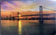 Pocztówka Zachód Słońca Most San Francisco USA  