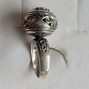Stary piękny srebrny pierścień ręczne wykonanie