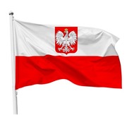 NA MASZT 150x250 cm Flaga Polski z Godłem  