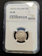 Królestwo Polskie - 10 groszy 1830 - NGC AU58