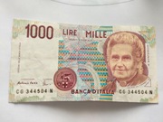 Banknot 1000 lirów Włochy 1990