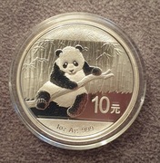 2014 Panda Chiny 10 Yuan srebrna uncja