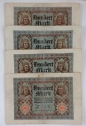 zestaw banknotów 100 marek , 1920 , Niemcy , 4 szt