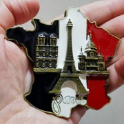 Metalowy magnes na lodówkę 3D Francja Paryż flaga