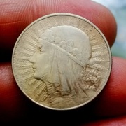 Moneta obiegowa II RP głowa kobiety 5zl 1933r 