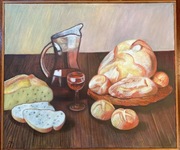 Obraz olejny ' Chleb i wino'