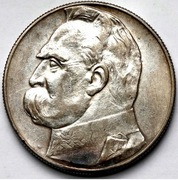 Moneta obiegowa II RP Józef Piłsudski 10zl 1937r