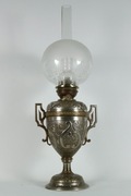 Lampa naftowa mosiądz srebrzony Brevete IIpoł.XIXw