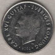 Szwecja 1 korona krona 2002, 25 mm