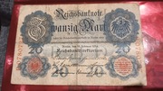 Banknot 20 Marek Niemcy Berlin1914 