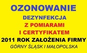 Ozonowanie - dezynfekcja - pomiary i certyfikat *