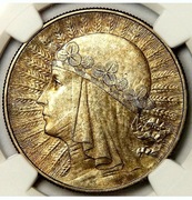 Moneta obiegowa II RP głowa kobiety 10zl 1932r zm