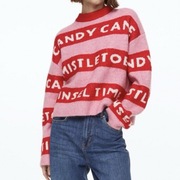 Świąteczny żakardowy sweter oversize h&m