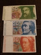 Szwajcaria zestaw banknotów 