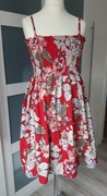 czerwona  sukienka w kwiaty firmy b.young roz.  M