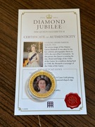 Królowa Elżbieta moneta UK jubileusz Certyfikat