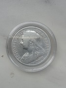 Anglia 1/2 Half Korony 1895 r Victoria srebro 