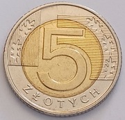 5zł złotych 2020 r. b. ładna nakład 6.436.000 szt.