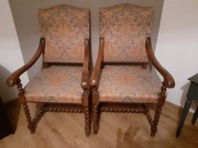 Dwa fotele w stylu Ludwika XIII-ego