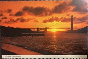 Pocztówka Zachód Słońca Most Golden Gate San Francisco USA 