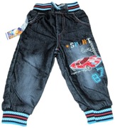 Spodnie ocieplane polarem pumpki jeans r.74(9M)