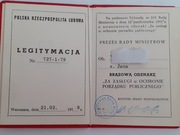 Legitymacja brązowej odznaki  Za zasługi w  1979 r