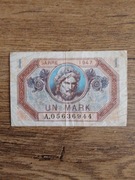1 marka 1947 Saara, Protekt. Saary, mega rzadki 