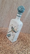 Butelka malowana decoupage prezent ręcznie robiona