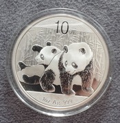 2010 Panda Chiny 10 Yuan srebrna uncja