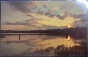Pocztówka Zachód Słońca Jezioro Cape Cod Massachusetts USA 