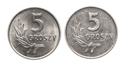 PRL, zestaw 2x5 groszy 1962, 1972.
