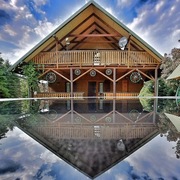 Duży domek z Sauną i Jacuzzi nad rzeką. Bieszczady