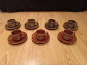 7 x filiżanka do kawy z talerzykami -VITRAL Czechy