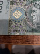 Banknot 100 zł ciekawy numer 